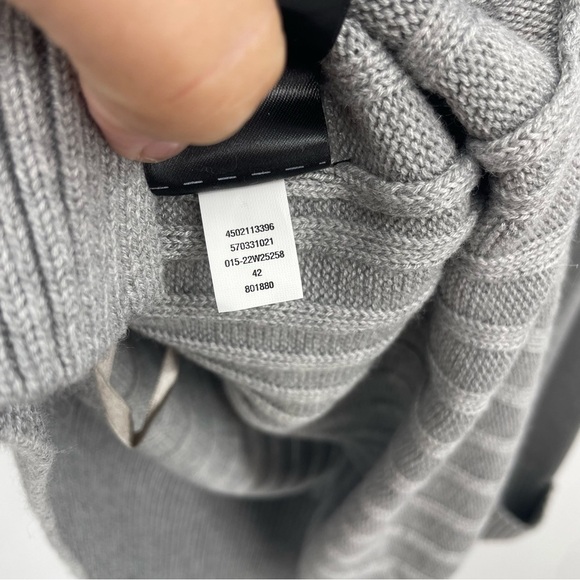 WHBM White House Black Market Cashmere Blend V-NECK Ribbed SWEATER Tunic Gray S - Picture 5 of 8